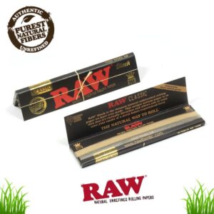 RAW King Size Slim rolling papers natural unbleached booklet