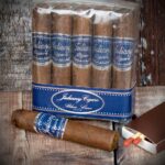 Juliany Blue Label Coronita Cigars box and premium tobacco presentation.