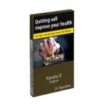 Karelia S Original Slims cigarette pack on white background.