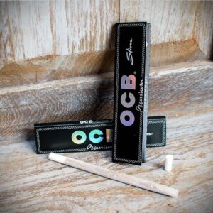 OCB Premium Slim King Size rolling papers black packaging for Canadian market.